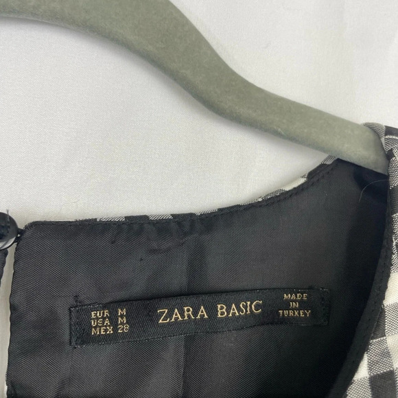 ZARA Black & White Gingham Dress Fit & Flare Dress NWT Size Medium - Picture 8 of 8